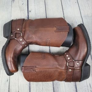 CANADA WEST | 7634 Biker leather vibram sole harness boots